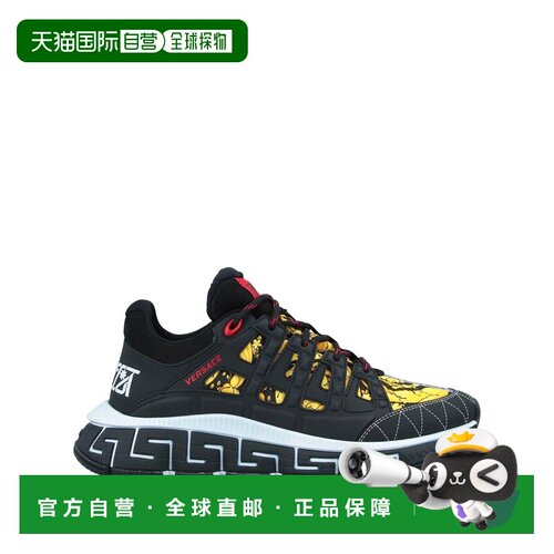 1h可退 香港直邮versace 范思哲 男士 运动鞋 black黑色 舒适时尚