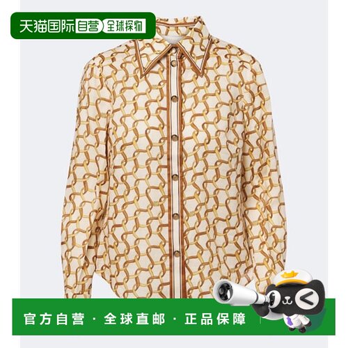 香港直邮ZIMMERMANN 女士 印花苎麻衬衫 colorful花色 舒适时尚