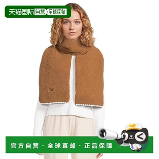 1h可退 香港直邮Ugg 女士 fluff 圆齿边围巾 brown棕色 舒适时尚
