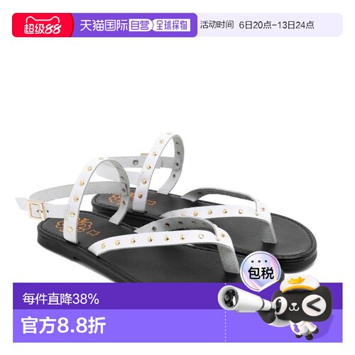 欧洲直邮PORRONET西班牙真皮铆钉平底凉鞋女极简舒适日常夏季ALES