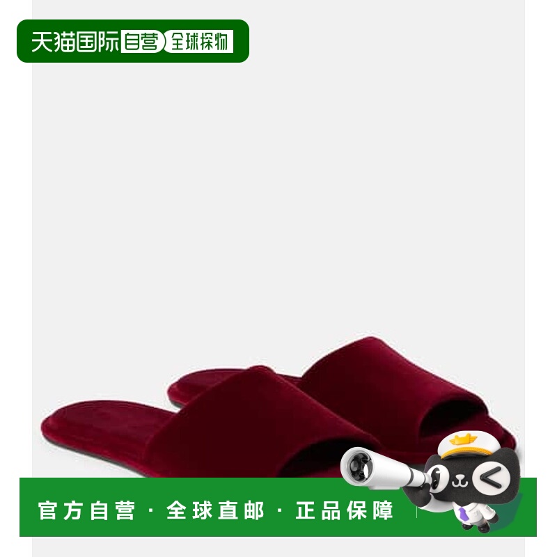 香港直邮The Row 女士 Canal 天鹅绒凉拖 red红色 舒适时尚