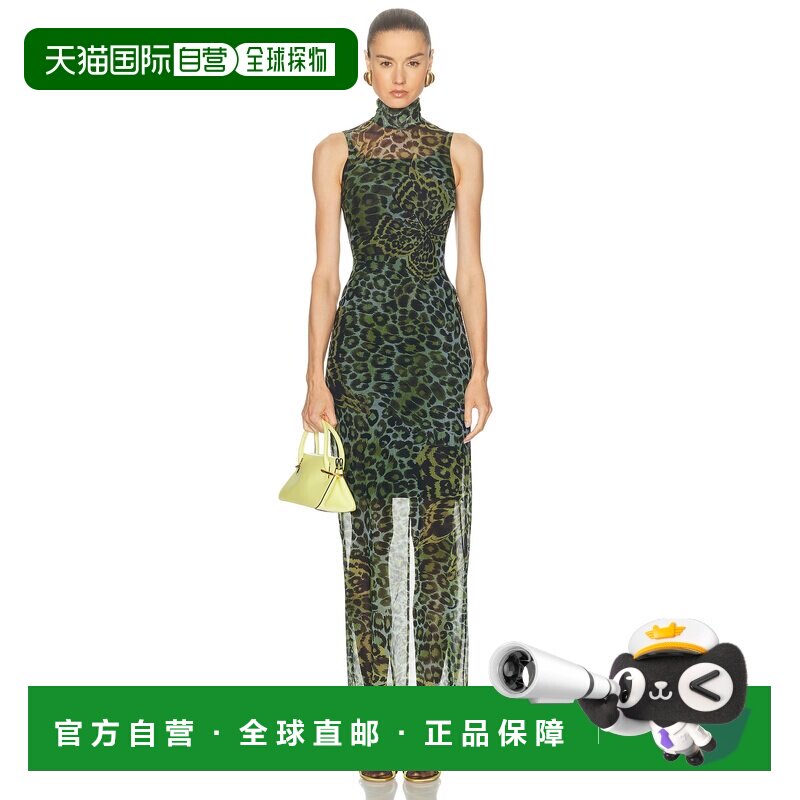 美国直邮Blumarine 蓝色情人 女士 印花网状长款连衣裙 P644A468A