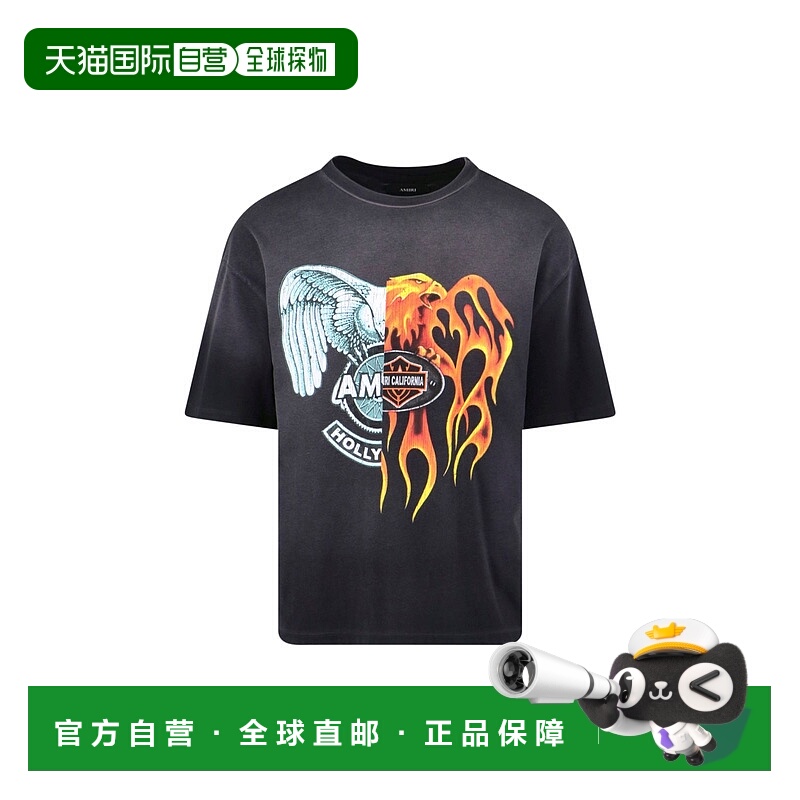 1h可退 香港直邮AMIRI 男士 and Polos T恤黑色T恤 AMTOJR1043