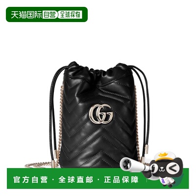 香港直邮GUCCI 女士双肩包 575163AAET81000 CO 黑色斜挎包