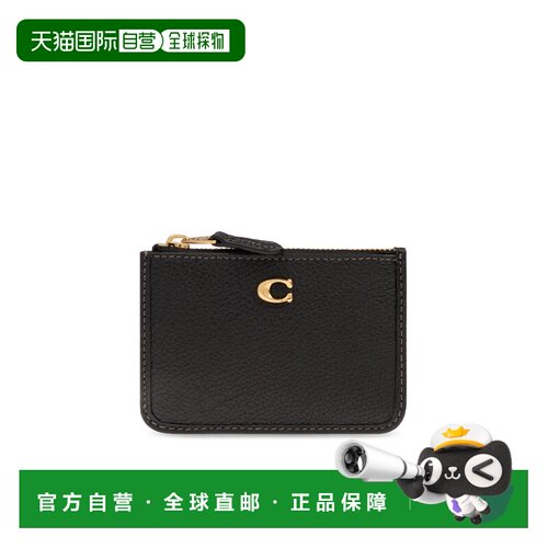 香港直邮COACH 女士卡包 CR5500B4BK CO 黑色 Card case with log