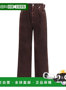 1h可退 香港直邮Miu Miu 缪缪 女士 PANTALONI 天鹅绒青年布长裤