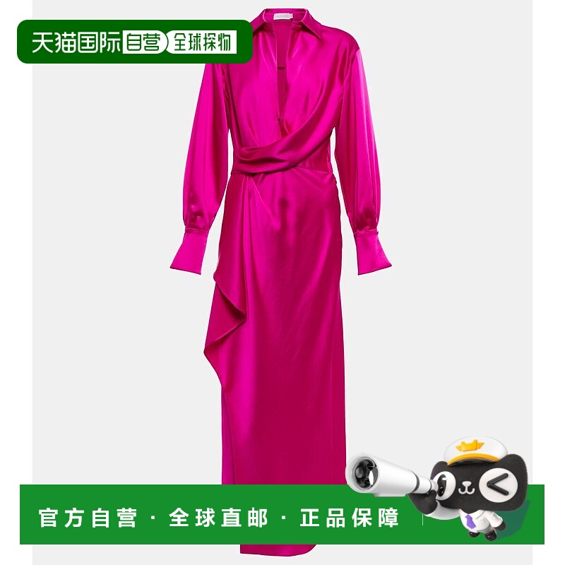1h可退 香港直邮Simkhai 女士 Talita 缎面中长连衣裙 001397