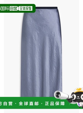 香港直邮VINCE 女士 皱状绸缎中长半身裙 V101631024