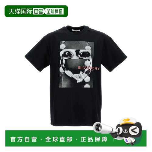 1h可退 香港直邮GIVENCHY 男士T恤 BM71NK3YSW001 SS2026 黑色 圆