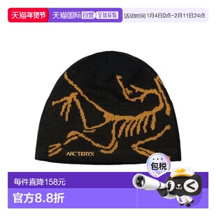 自营欧洲直邮ARCTERYX始祖鸟 黑色羊毛保暖针织帽男女通用帽子