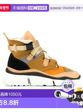 1h可退 香港直邮Chloe 拼色高帮休闲运动鞋 C19A05085厚底