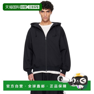香港直邮Y-3 男士 黑色 Brushed Terry Zip 连帽衫 KA3107