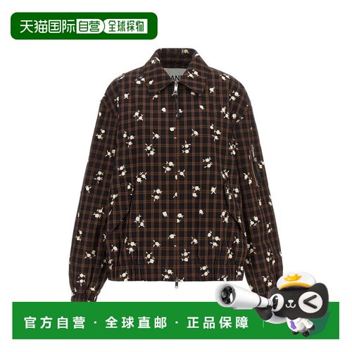 香港直邮GANNI 甘尼 女士 'Check Flower' 短夹克 A1010198ZX8