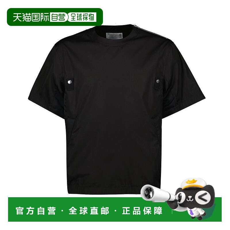 1h可退 香港直邮Sacai 男士 短袖圓領 T 卹 2503688M001 black黑