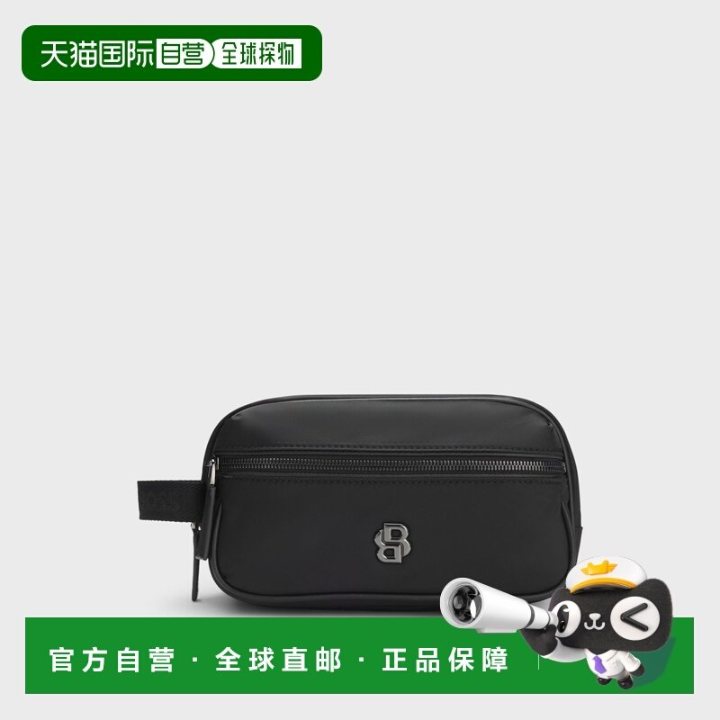 自营欧洲直邮Hugo Boss 男士黑色聚酯纤维拉链开合洗漱包,箱包皮具/热销女包/男包,通用款女包,淘宝优惠券,粉丝福利购,淘宝优惠卷