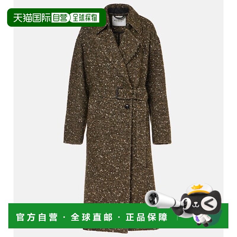 香港直邮Isabel Marant Étoile 女士 Horia 羊毛混纺裹式大衣