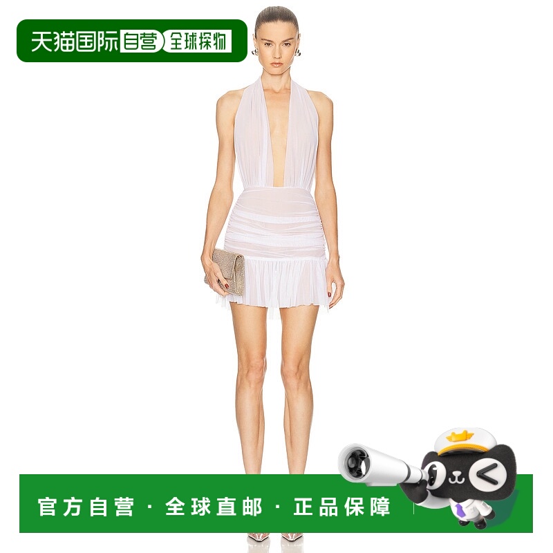香港直邮NORMA KAMALI 诺玛 卡玛丽 女士 皱褶挂脖迷你连衣裙 ST2