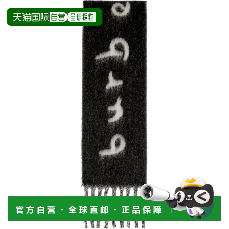 香港直邮Burberry 巴宝莉 女士 黑色 & 白色 Logo Alpaca Wool Bl