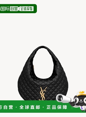 自营欧洲直邮YSL圣罗兰 ICARE系列女士黑色小羊皮拉链开合单肩包
