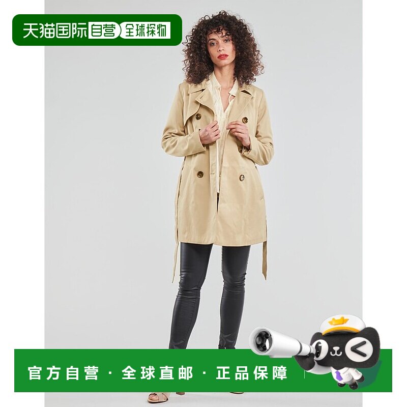 欧洲直邮Only 女士 ONLVALERIE 风衣 米色长袖皮衣