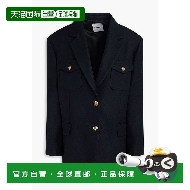 1h可退 香港直邮Sandro 女士 斜纹布西装外套 SFPVE01097MARINE,女装/女士精品,短外套,淘宝优惠券,粉丝福利购,淘宝优惠卷