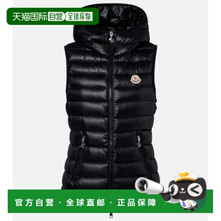 1h可退 香港直邮Moncler 盟可睐 女士 徽标羽绒马甲 black黑色 舒