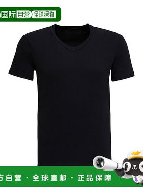 香港直邮Tom Ford 汤姆 福特 男士 黑色弹力棉质V领T恤 T4M091040