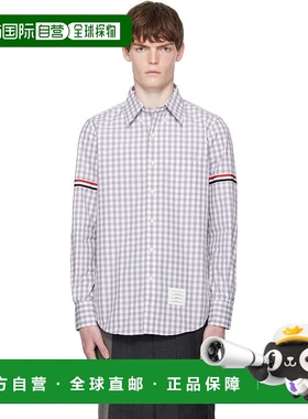 香港直邮Thom Browne 汤姆 布朗 男士 灰色 & 白色 Gingham Check