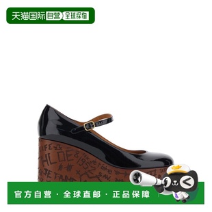 香港直邮Chloe Jace 蔻依 Mary 黑色踝带高筒皮质坡 女士 1h可退