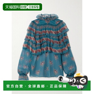 荷叶边层叠印花真丝雪纺衫 1h可退 女士 艾特罗 WRJ上衣 Etro