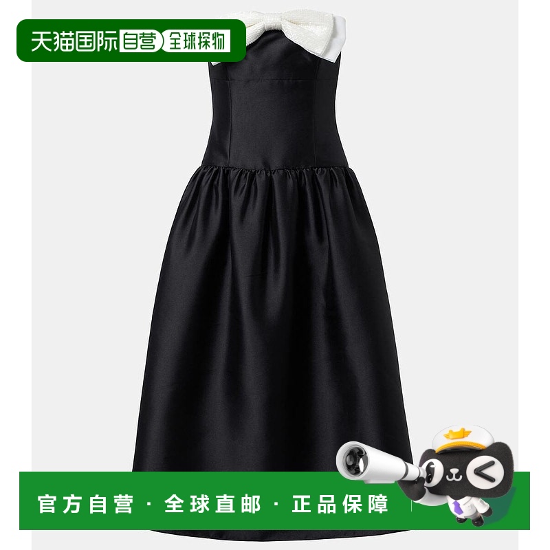 香港直邮Self-Portrait 女士 蝴蝶结装饰塔夫绸中长连衣裙