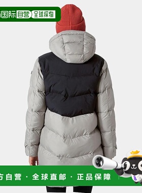 自营欧洲直邮Helly Hansen 女士灰色聚酰胺Explorer蓬松派克大衣