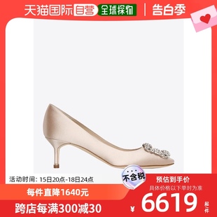 银色女士高跟鞋 香港直邮MANOLO HANGISI SATIN BLAHNIK CLC