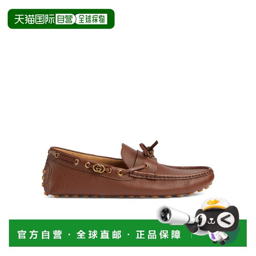 1h可退 香港直邮Gucci 互扣式G细节乐福鞋 780143AAC4Q一脚蹬