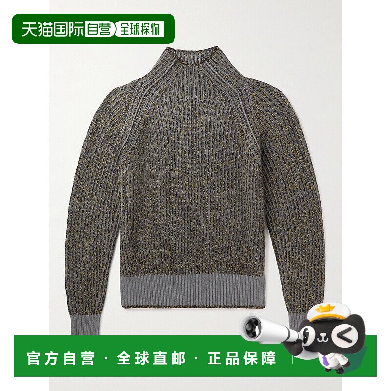香港直邮Loro Piana 诺悠翩雅 男士 Wander 雪白色罗纹羊绒真丝混