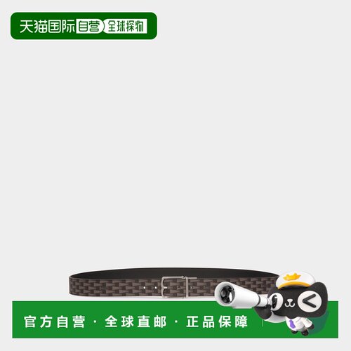 自营欧洲直邮Bally巴利 Country男士黑色图案皮革双面可调节腰带