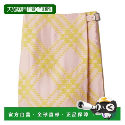 1h可退 香港直邮BURBERRY/博柏利 24SS 格纹半身裙 Womena字裙