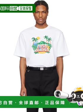 1h可退 香港直邮Casablanca 男士 白色 Casa Beach Wave T 恤 MS2