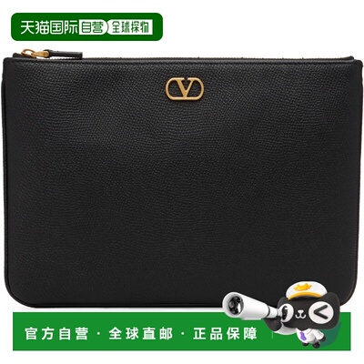 1h可退 香港直邮valentino 华伦天奴 女士 黑色 Flat VLogo Signa