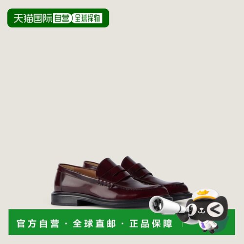 自营欧洲直邮Givenchy纪梵希 Gent男士酒红色皮革乐福鞋男鞋