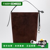 香港直邮alaia 女士 HIP 1h可退 大号棕色绒面革皮革水桶包 AA1L6