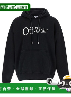 香港直邮off-white 男士 米白色標誌印花抽繩連帽衫 OMBB085F25FL