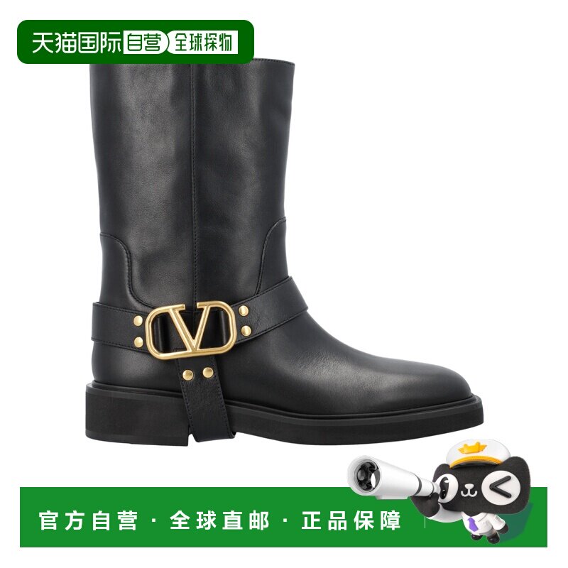 香港直邮Valentino 徽标短筒靴 WS0JK6DSH华伦天奴厚底鞋中筒靴