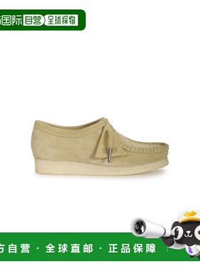 自营欧洲直邮Clarks Wallabee女士淡绿色绒面革休闲运动鞋