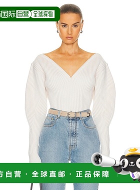 1h可退 香港直邮Alaia 女士 罗纹毛衣 AA9S02304M813 white白色