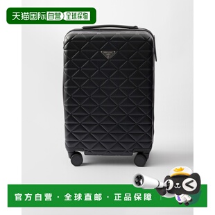 自营欧洲直邮Prada普拉达 女士黑色聚碳酸酯金属三角标识行李箱