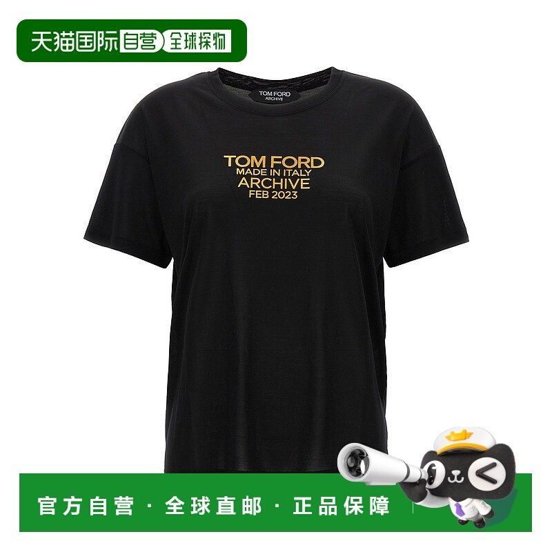 1h可退 香港直邮Tom Ford 汤姆 福特 女士 徽标印花T恤 TSJ560FAX