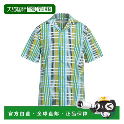 香港直邮Lanvin 朗雯 男士 格纹衬衫 blue蓝色 舒适时尚