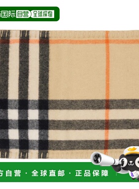 香港直邮Burberry 巴宝莉 女士 驼色 Check Cashmere 围脖 812135