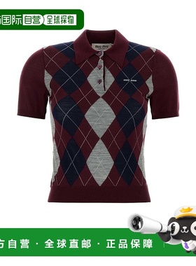 香港直邮Miu Miu 缪缪 女士 羊毛短袖POLO衫 MMLB66SOOO174C